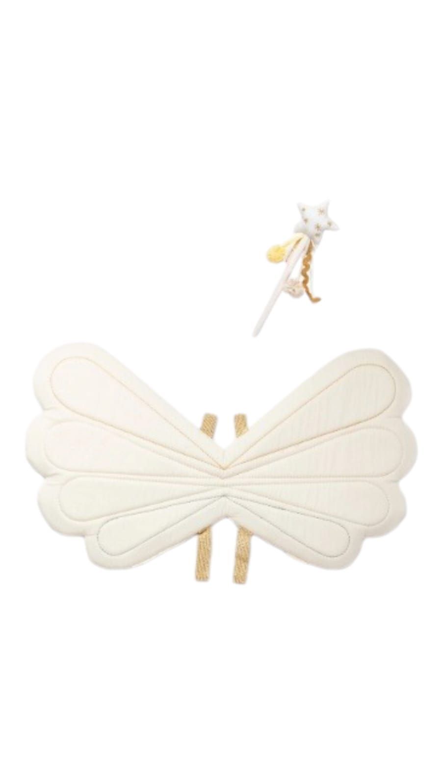 Fabelab - Rainbow Fairy Wings And Wand Dress Up Set - 2 Pcs