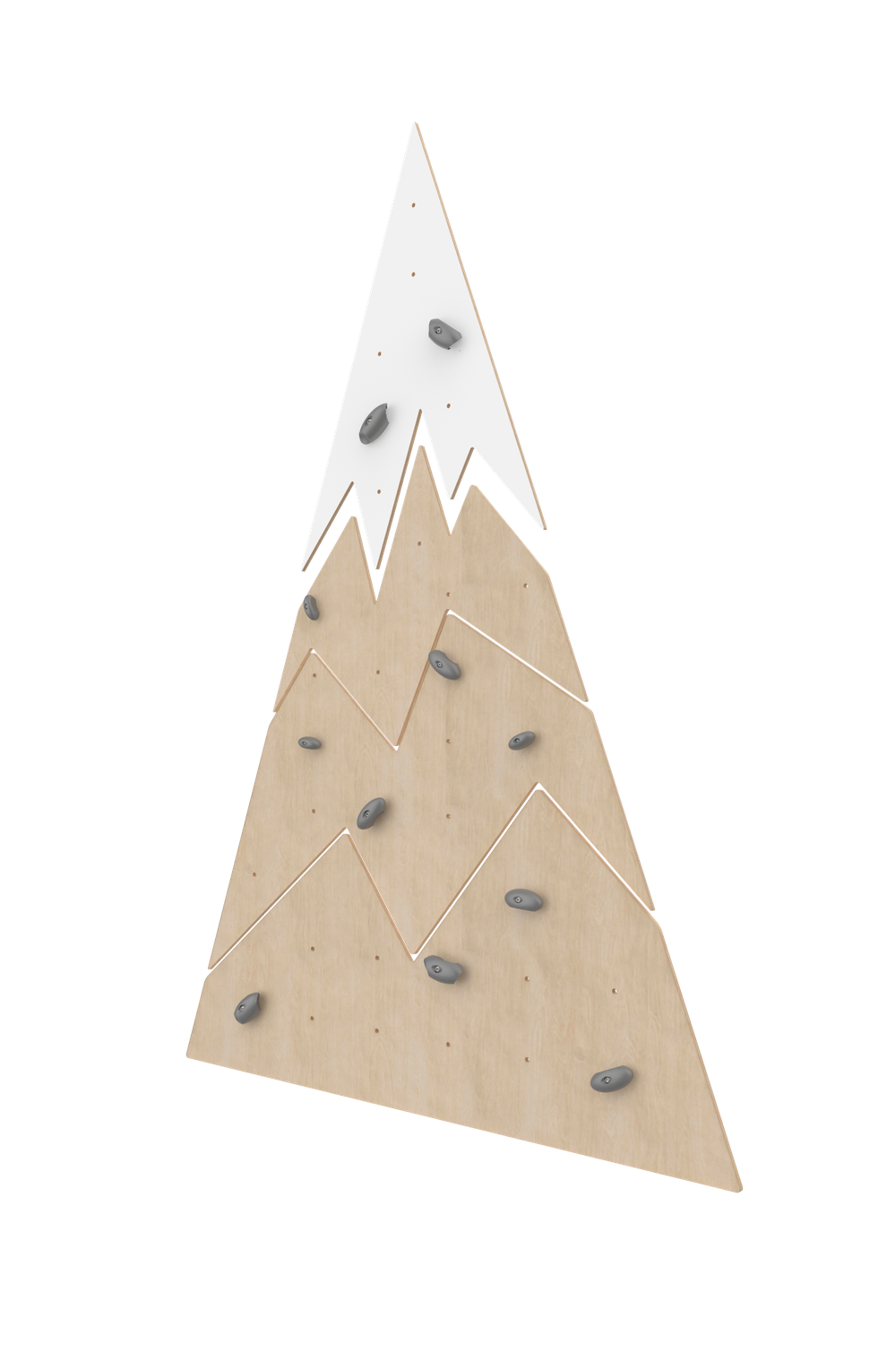 Nuki - Climbing Wall Mountain Set - Small - Natural Wood/White