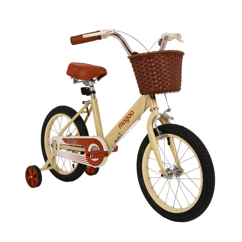 Mogoo - Retro Kids Bike - Beige - 12-Inch