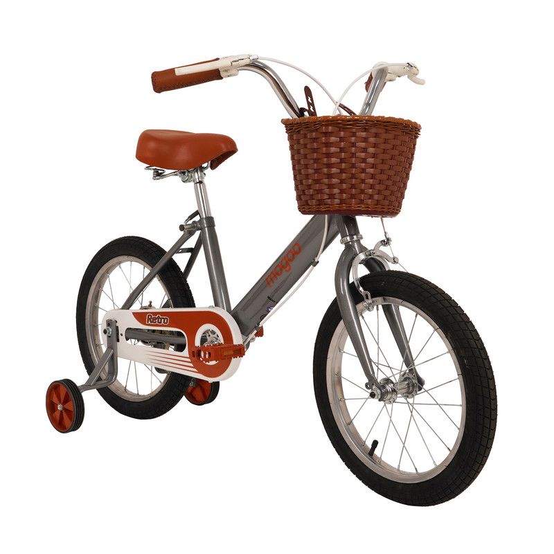 Mogoo - Retro Kids Bike - Grey - 12-Inch