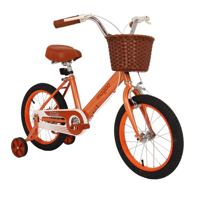 Mogoo - Retro Kids Bike - Orange - 12-Inch