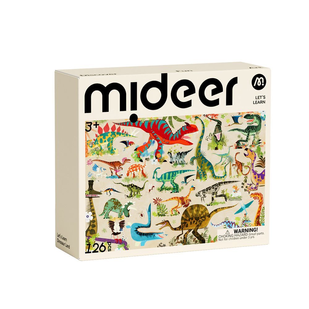 Mideer - Let's Learn Educational Puzzle - Dinosaur Land - 126pcs