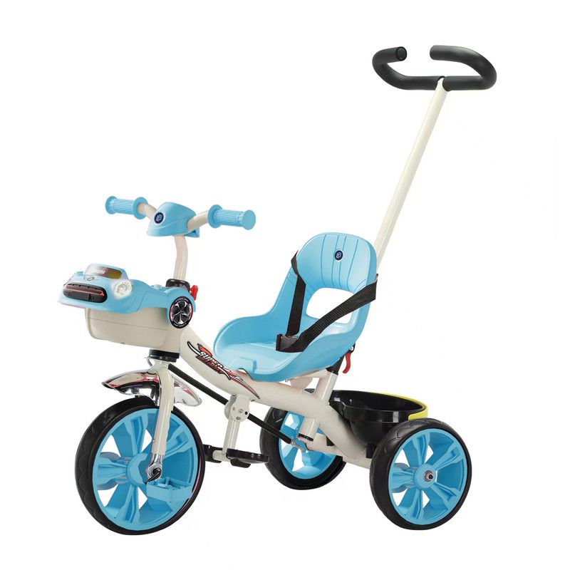 Lovely Baby - Kids' Super Velocity Tricycle With Push Handle - Blue