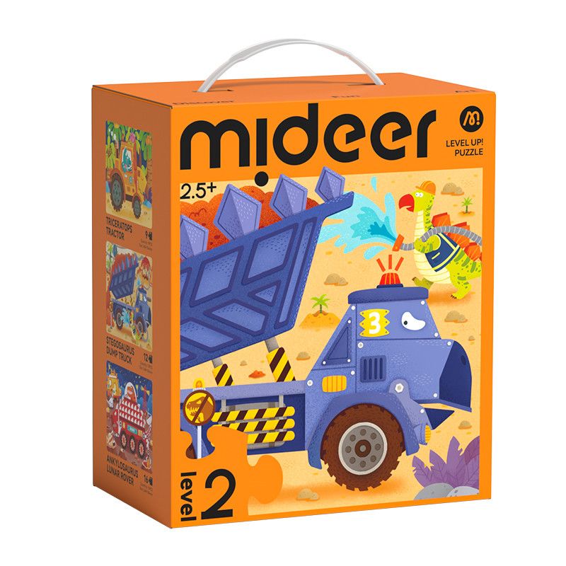 Mideer - 3-in-1 Level Up Puzzle - Dinosaur Engineering - Level 2 - 37pcs