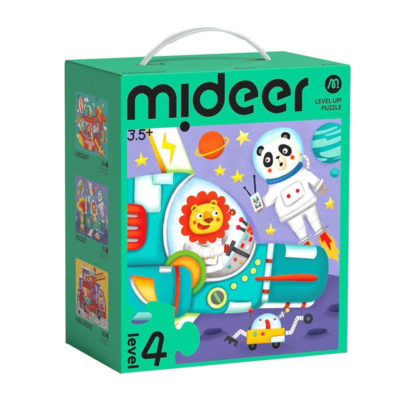 Mideer - 3-in-1 Level Up Puzzle - Transportation - Level 4 - 212pcs