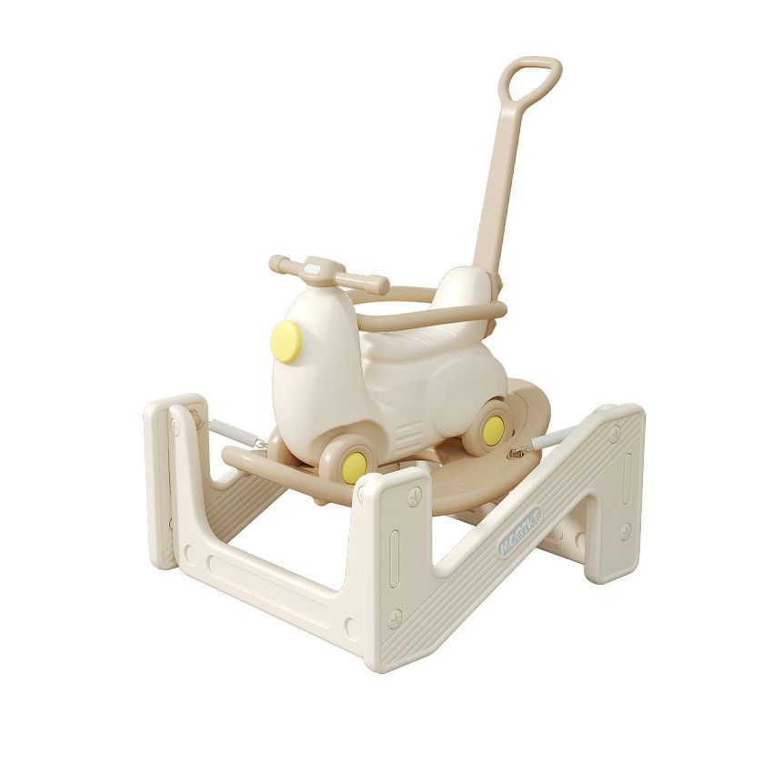 Lovely Baby - 2-In-1 Trampoline Rocking Horse - Beige