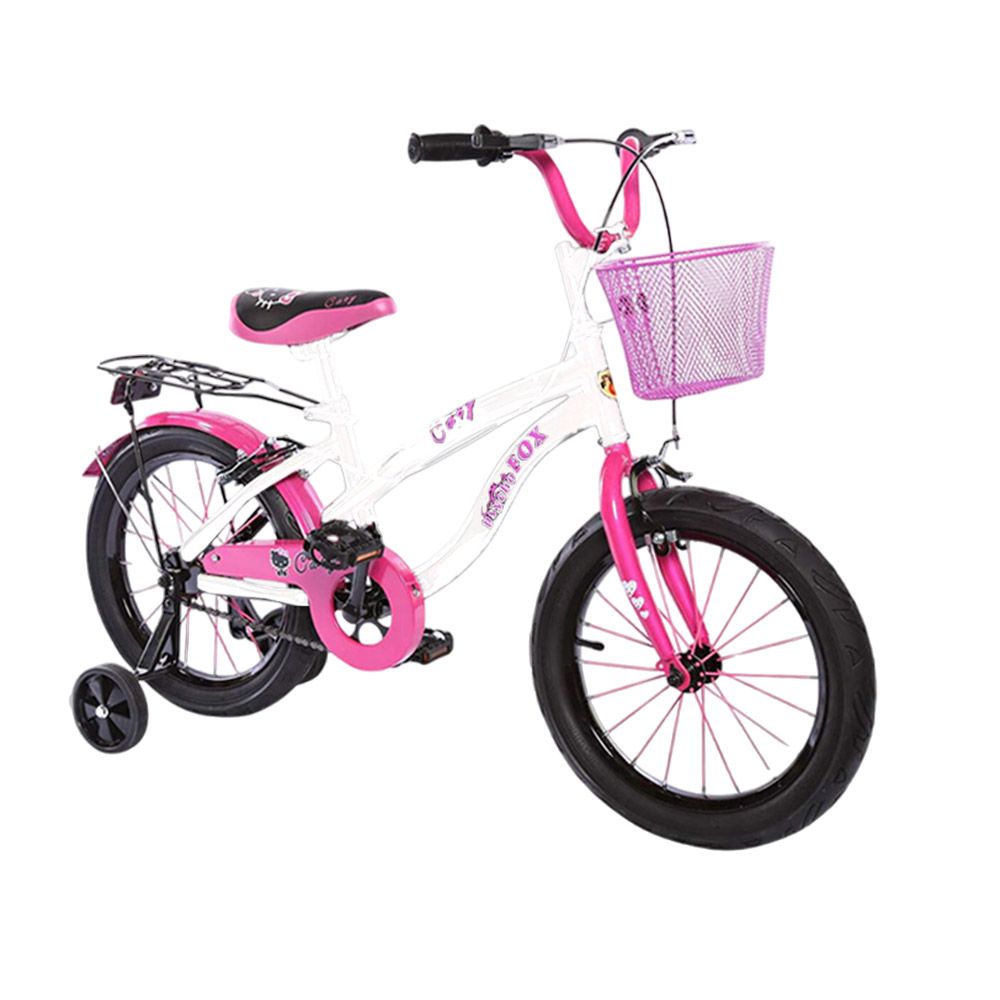 Megastar - Fox 12-Caty Bike With Training Wheels - White/Pink - 12-inch