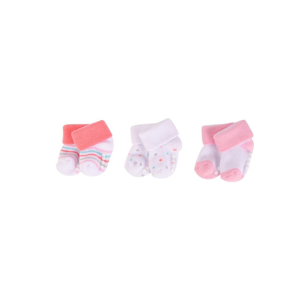 Hudson Childrenswear - 3pc-Set - Cotton Rich Terry Socks - Soft Pink