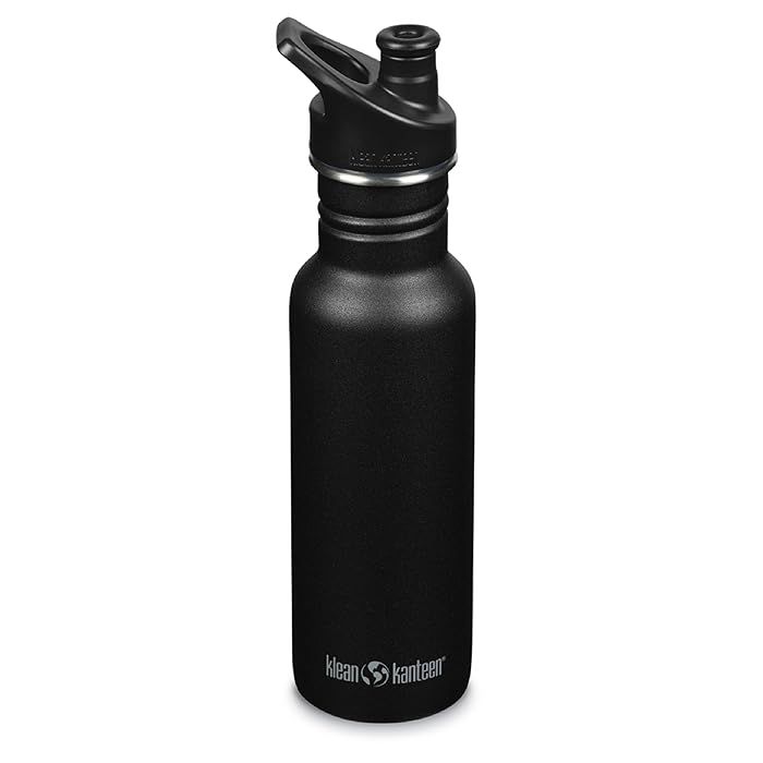 Klean Kanteen - Classic Stainless Steel Bottle With Sport Cap - Black - 532 ml