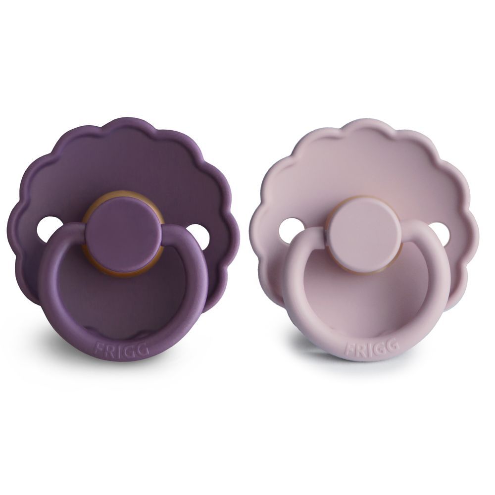 Frigg - Daisy Latex Baby Pacifier 0-6M - S1 - Violet Dream/Soft Lilac - 2 Pcs