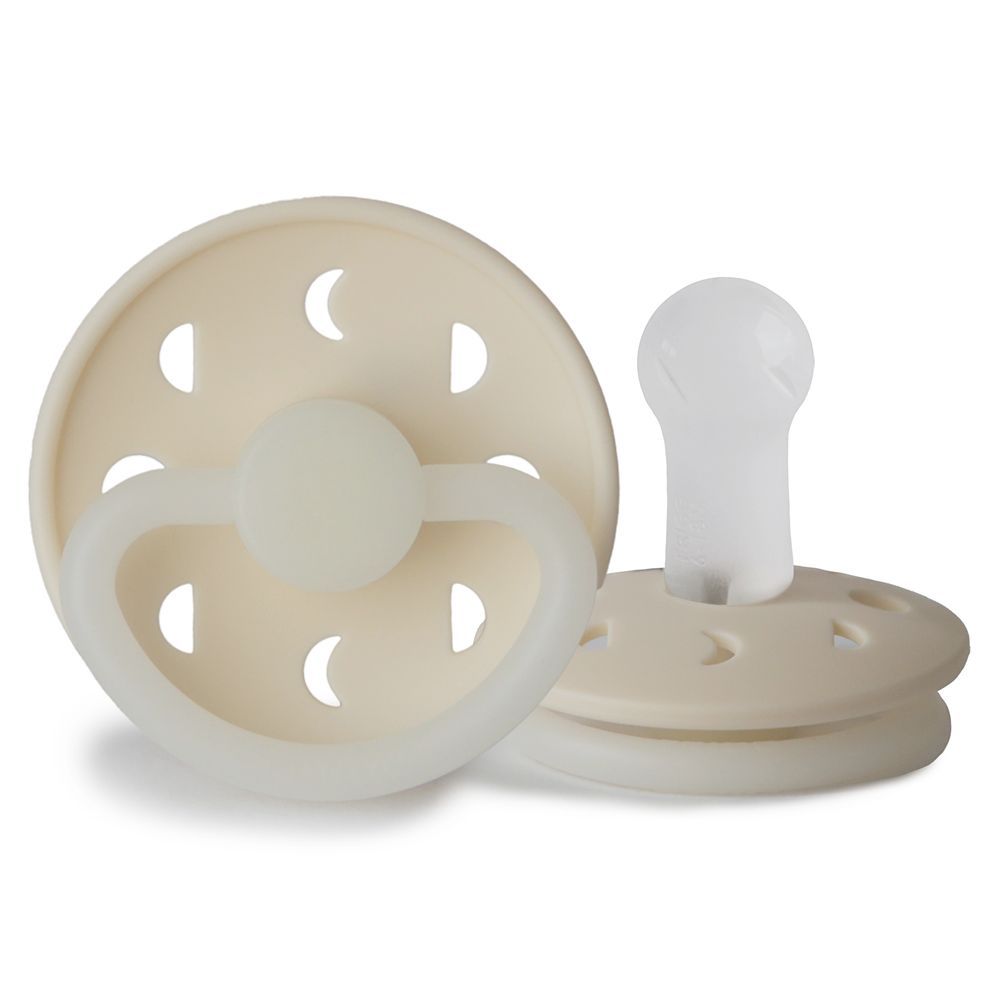 Frigg - Moon Phase Silicone Baby Pacifier 6-18M - 1pc - Size2 - Cream Night