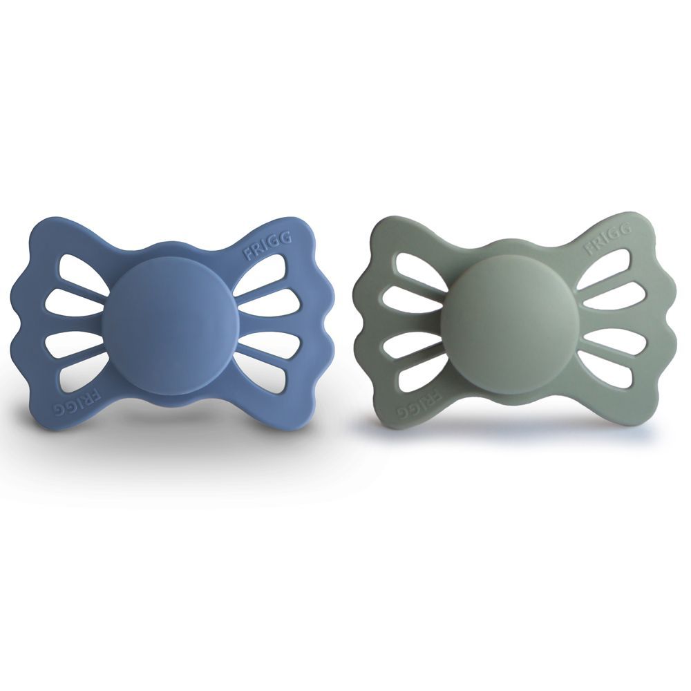 Frigg - Lucky Symmetrical Silicone Pacifier 6-18M - S2 - Ocean View/Sage - 2 Pcs