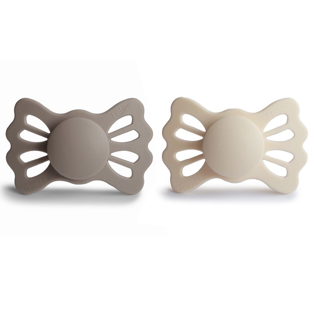 Frigg - Lucky Symmetrical Silicone Pacifier 6-18M - S2 - Portobello/Cream - 2 Pcs