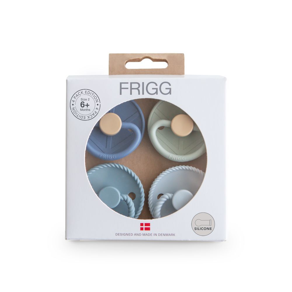 Frigg - Round Silicone Baby Pacifier - 6-18M - S2 - Skyline Serenity - 4 Pcs