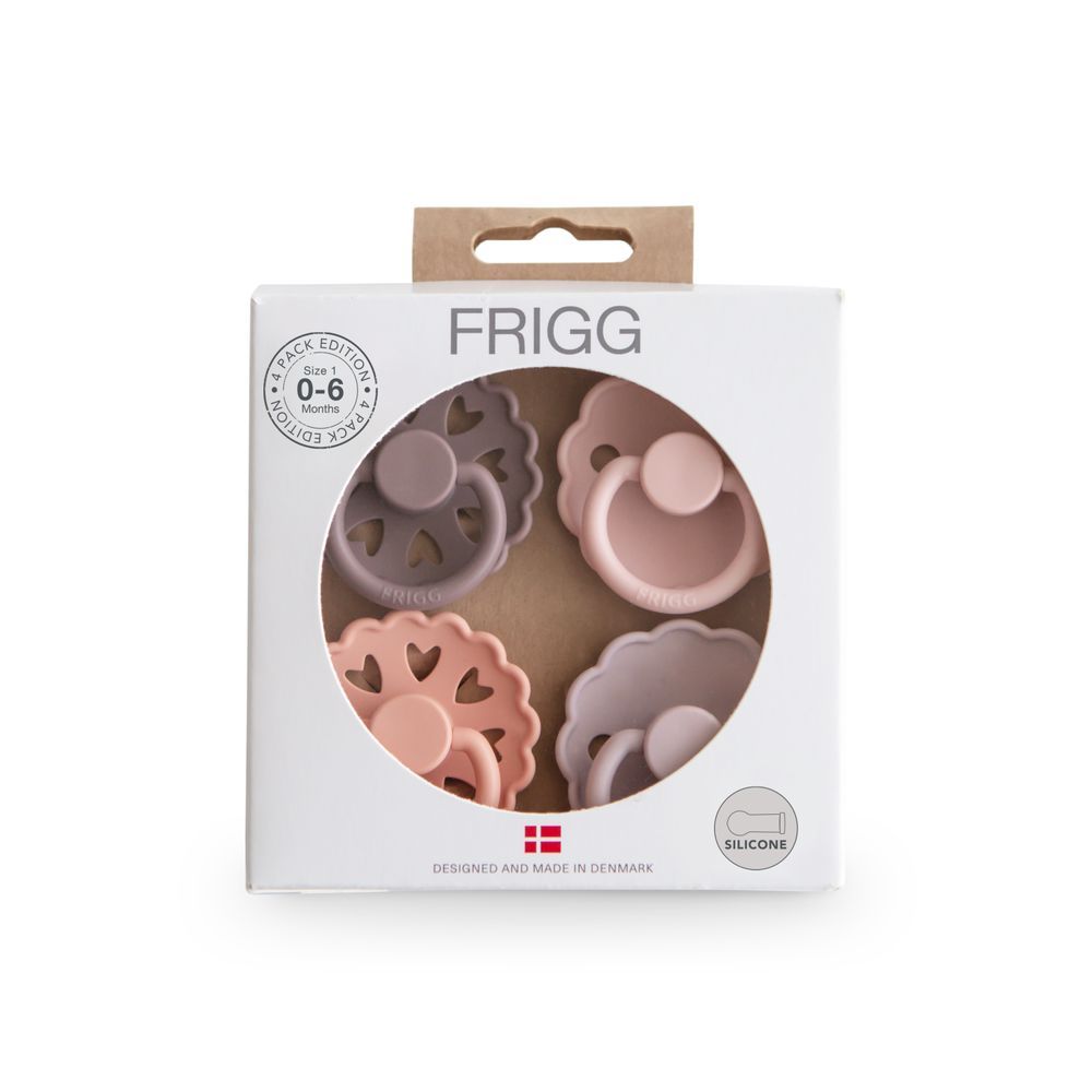 Frigg - Round Silicone Baby Pacifier - 0-6M - S1 - Sunset Bliss - 4 Pcs