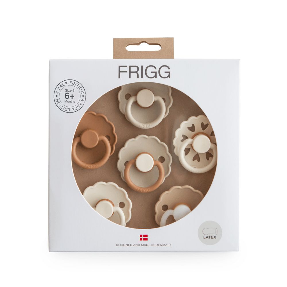 Frigg - Round Latex Baby Pacifier - 6-18M - S2 - Cinnamon Charm - 6 Pcs