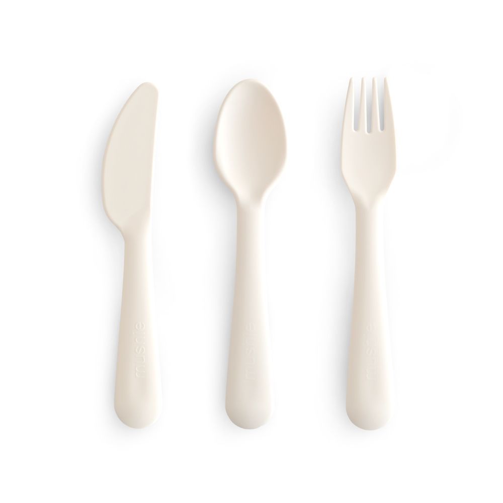 Mushie - Dinnerware Cutlery Set - Ivory - 3 Pcs