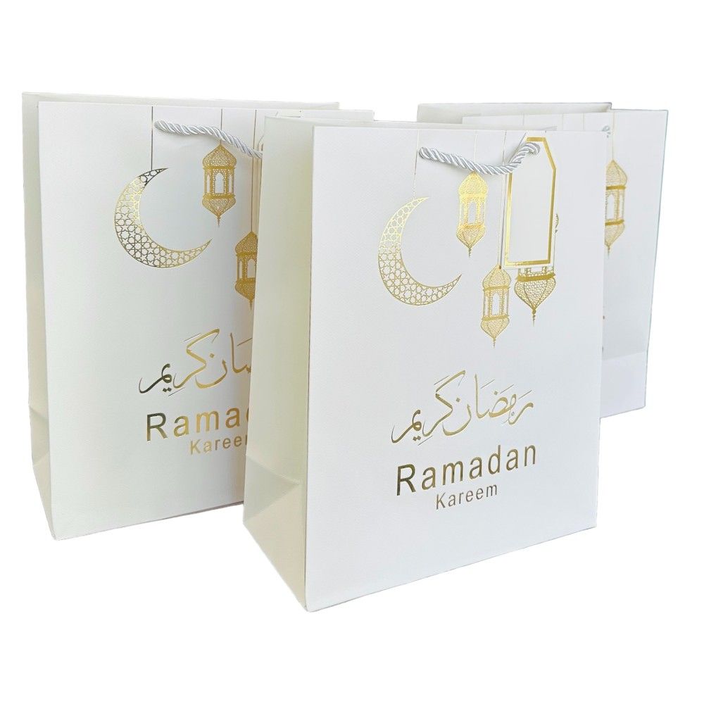 Highland - Ramadan Kareem Gift Bags 26x32x12cm 6pcs - White