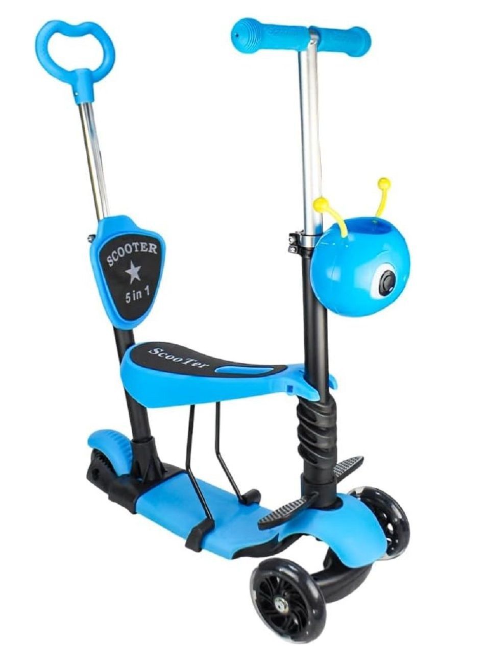 UKR - 5-in-1 3 Wheel Foldable LED Kick Scooter - Blue