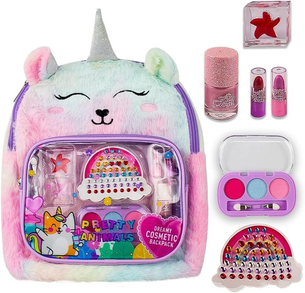 UKR - Unicorn Makeup Plush Bag & Cosmetic Beauty Backpack Set