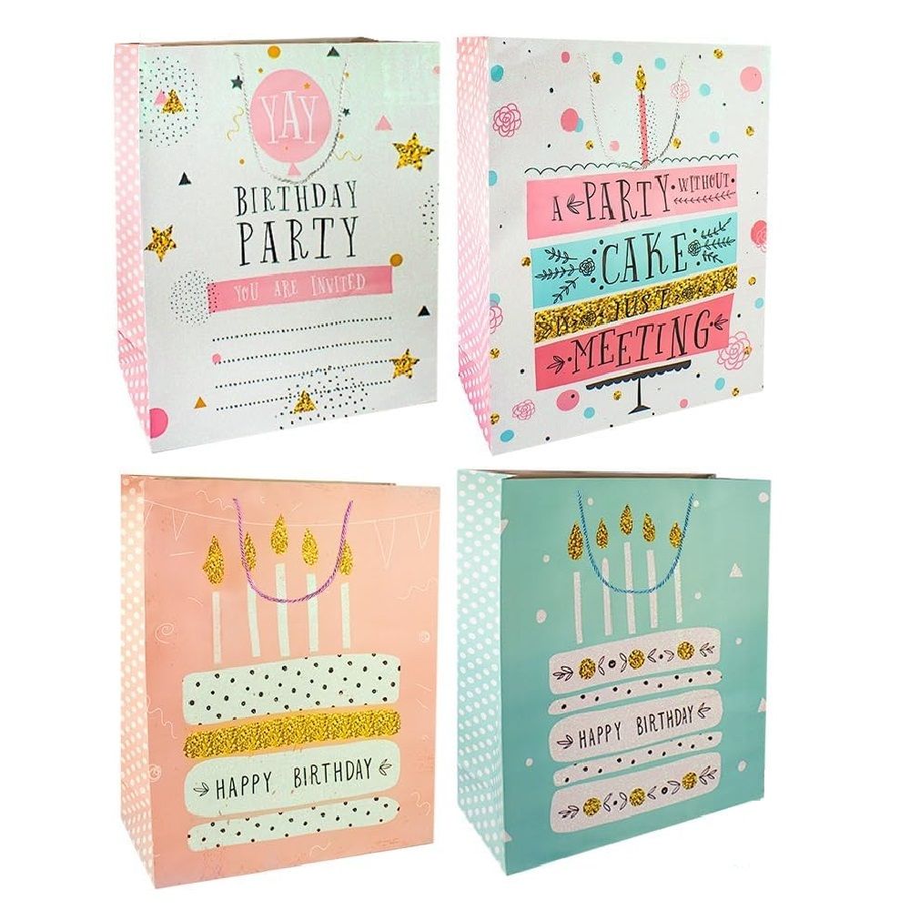 UKR - Birthday Gift Bags - Pack of 4 - Medium