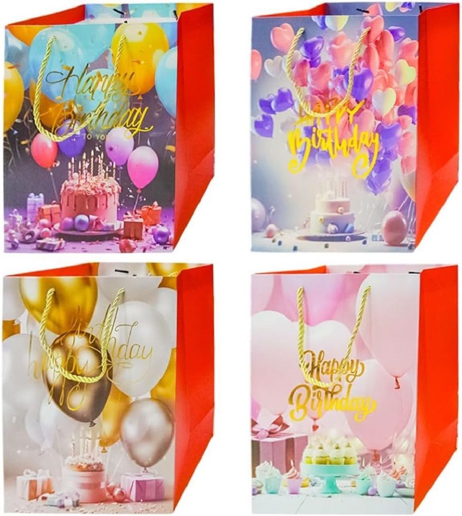 UKR - Happy Birthday Gift Bags Medium 32x26cm - 12pcs