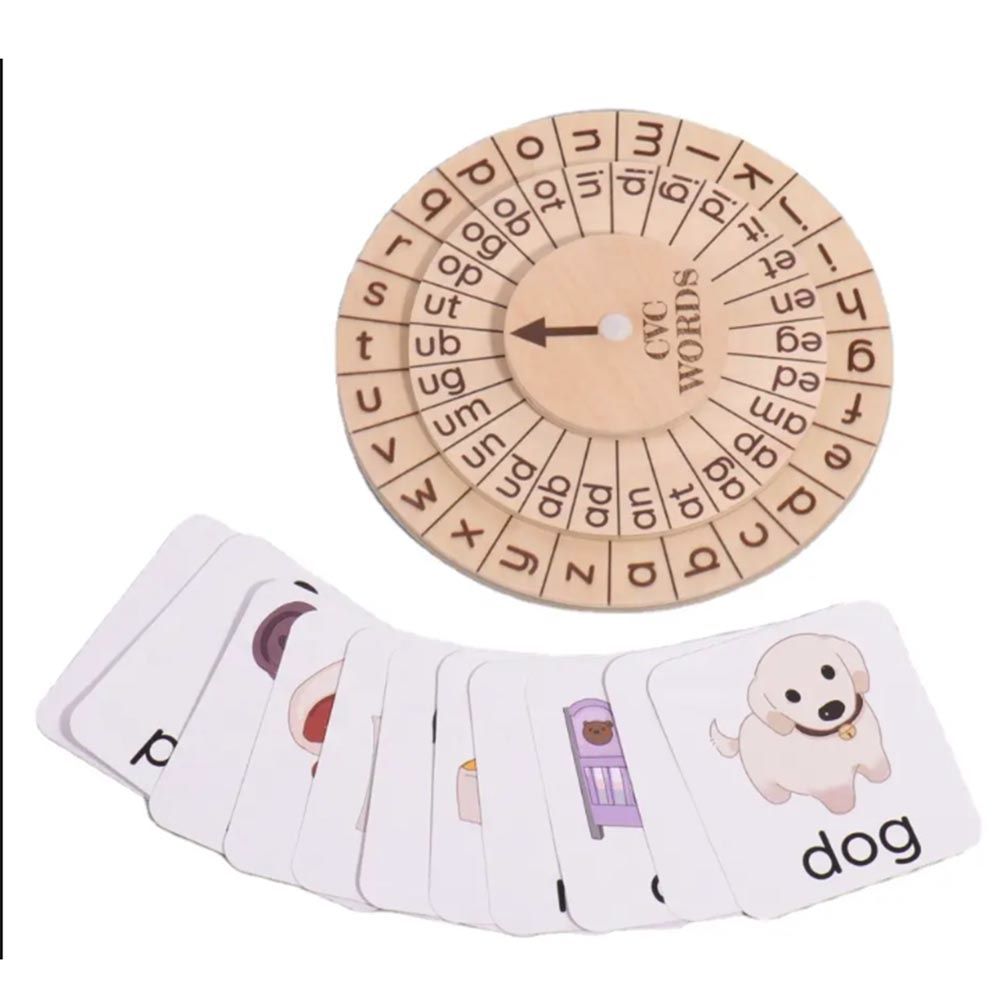 UKR - Montessori Clock With 3 Letter Word Cards