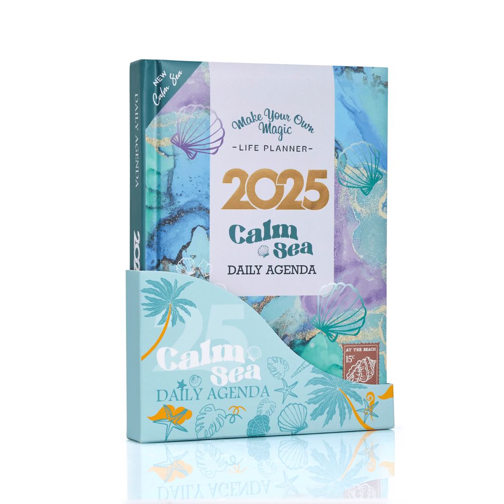 Mofkera - A5 Daily Agenda 2025 Gift Set - Calm Sea - 3 Pcs