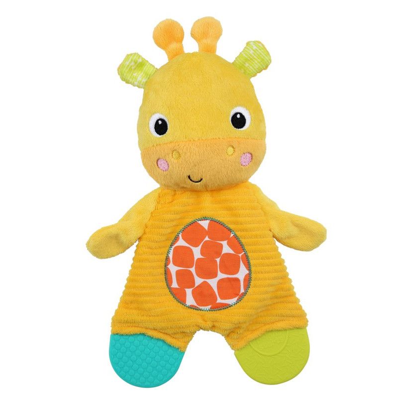 Bright Starts - Snuggle And Teethe Crinkle Plush Toy - Giraffe