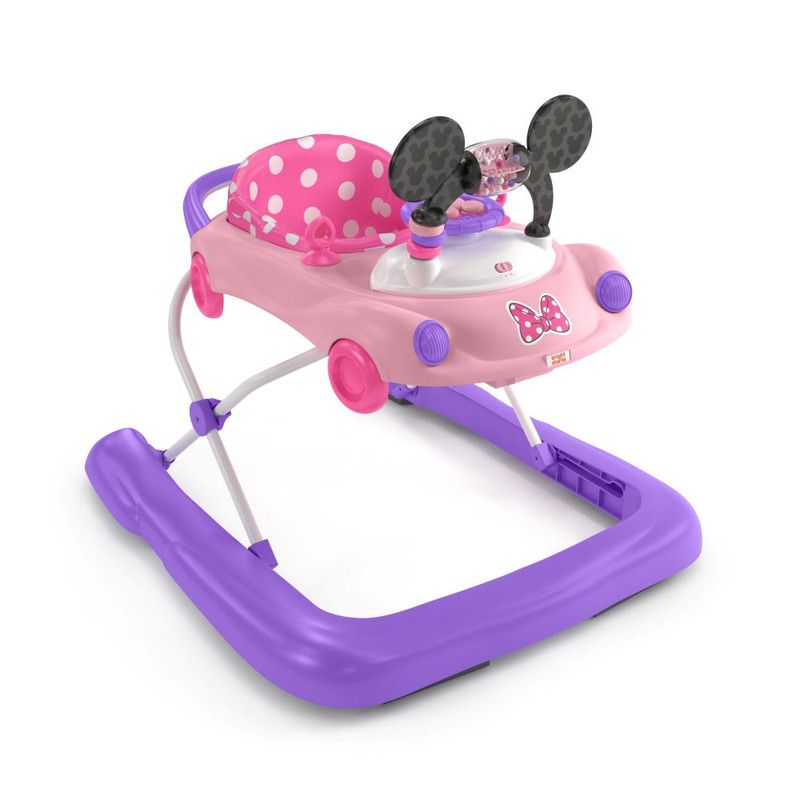 Bright Starts - 3-In-1 Disney Minnie Mouse Go Bows Car Walker - Pink/Purple