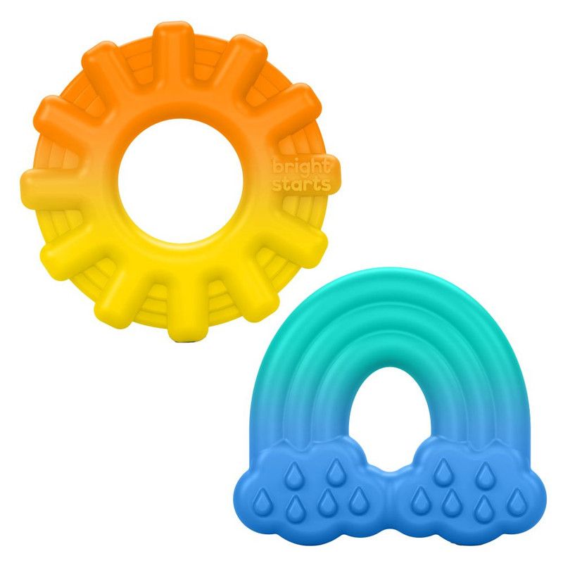 Bright Starts - Chance of Smiles Silicone Teether 3M - Sun And Rainbow - Pack of 2