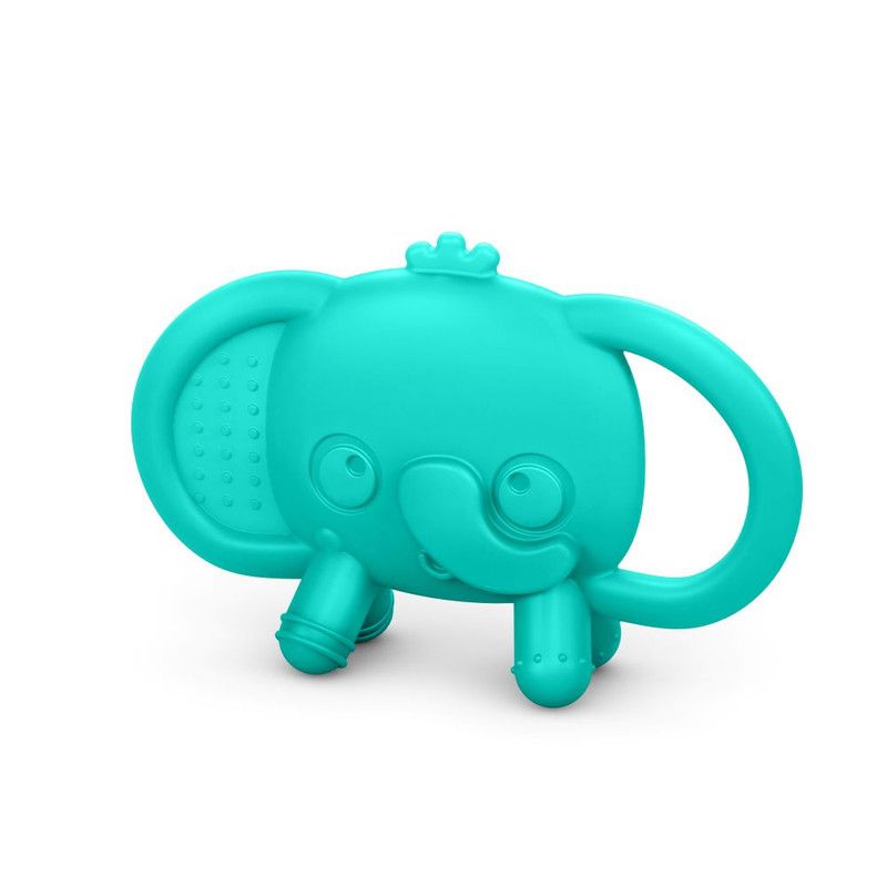 Bright Starts - Tame Your Tusks Silicone Teether 3M- Elephant - Green