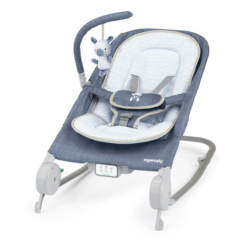 Ingenuity - Happy Belly Rock To Bounce Bouncer And Rocker Seat - Chambray