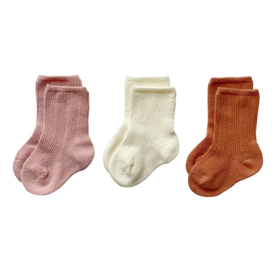 Baby Boss - 3pc-Set - Kids Cotton Socks - Pink/White/Red