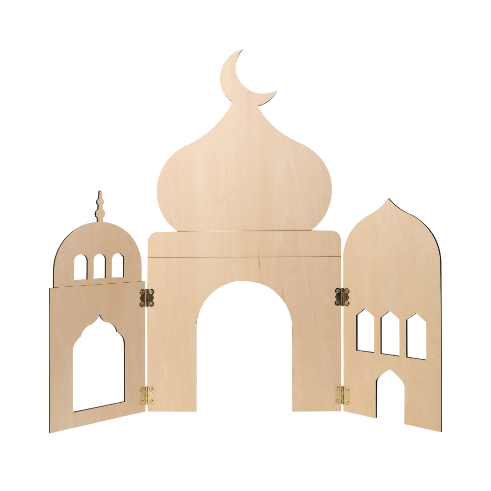 Hilalful - My Wooden Pop-Up Masjid Decor Item - Beige