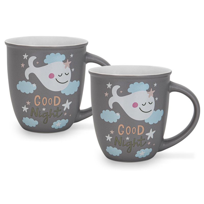 Fissman - Good Night Printed Coffee Mug Set - 380 ml - Pack of 2