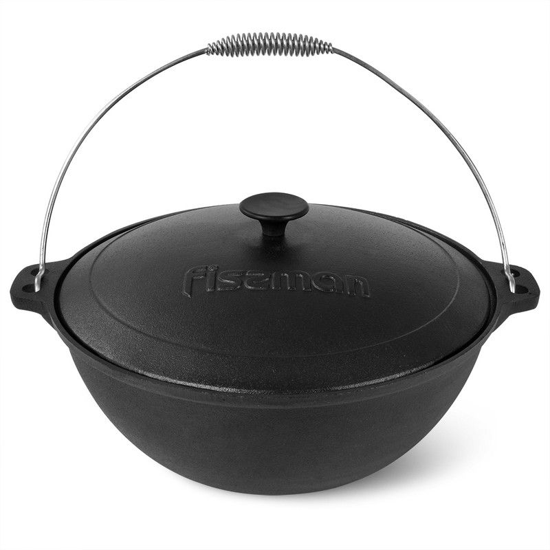 Fissman - Cast Iron Dutch Oven With Handle And Lid - Black - 8L