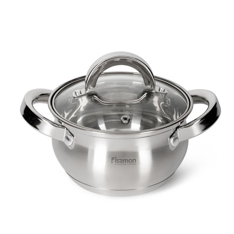 Fissman - Felina Series Stockpot With Glass Lid - Stainless Steel - 1300ml