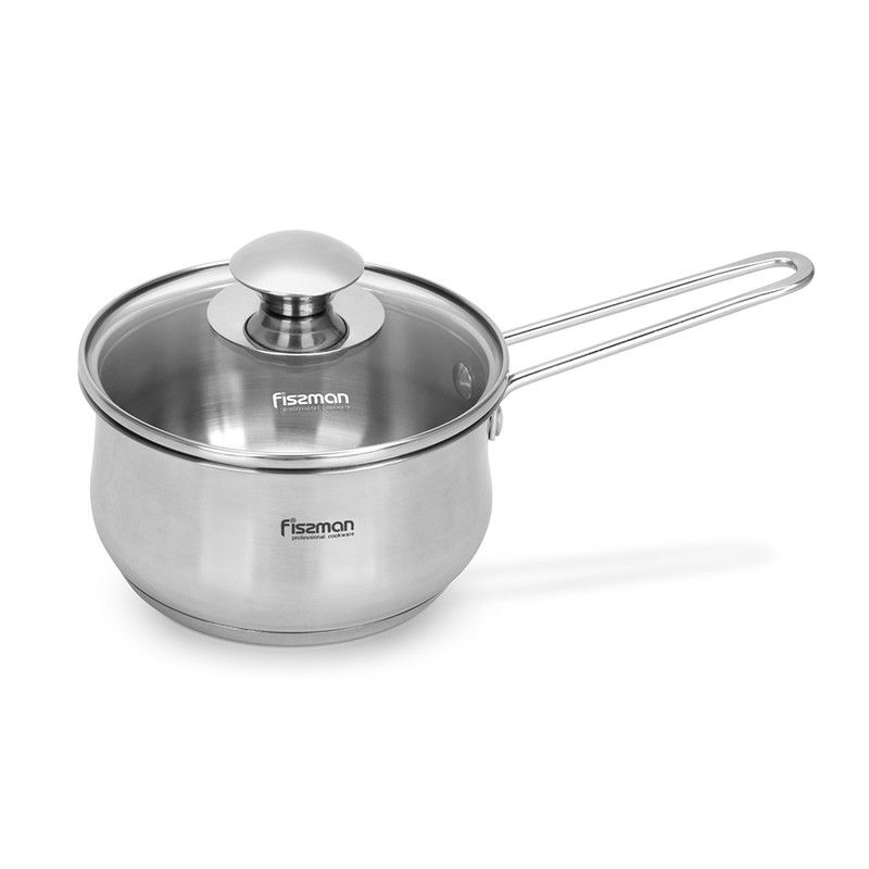 Fissman - Gulliver Series Saucepan With Glass Lid - Stainless Steel - 1.1L