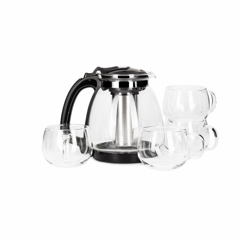 Fissman - Borosilicate Glass Teapot And Mug Set - 5 Pcs