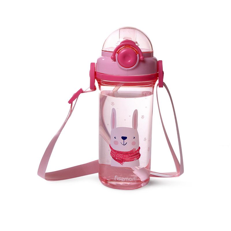 Fissman - Plastic Water Bottle - Rabbit - Pink - 460ml