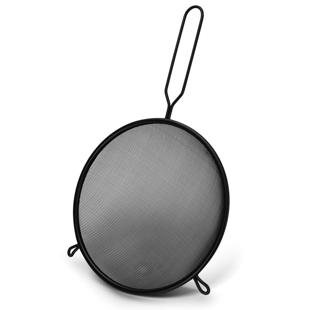 Fissman - Fine Mesh Strainer With Handle Hang Hole - Black - 20cm