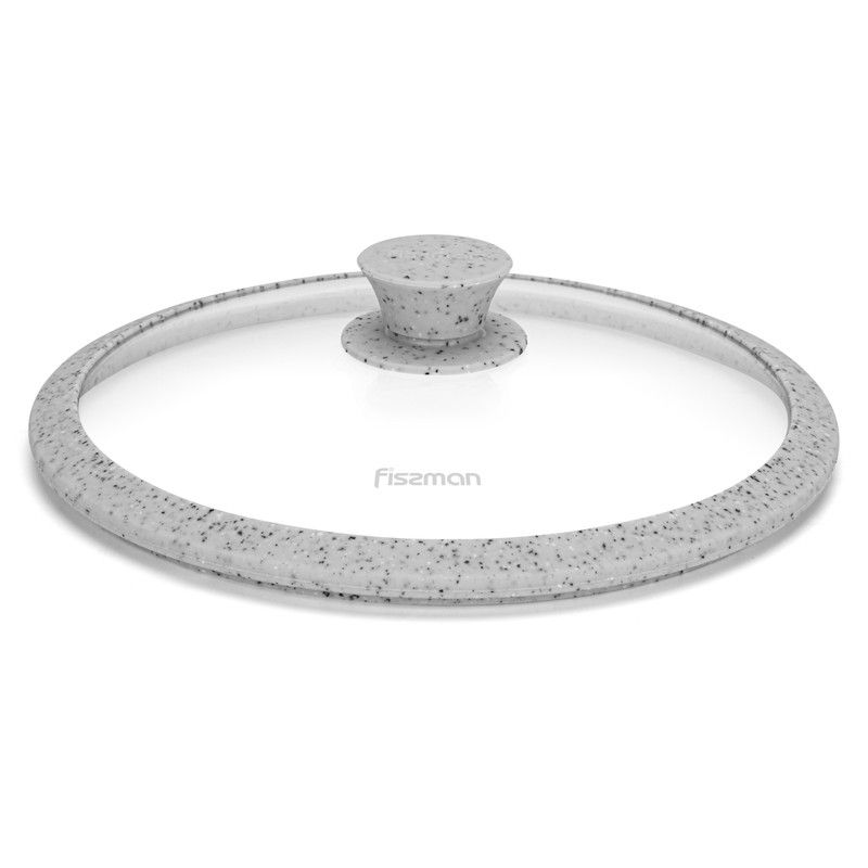 Fissman - Arcades Glass Lid With Silicone Rim - Grey - 24 cm