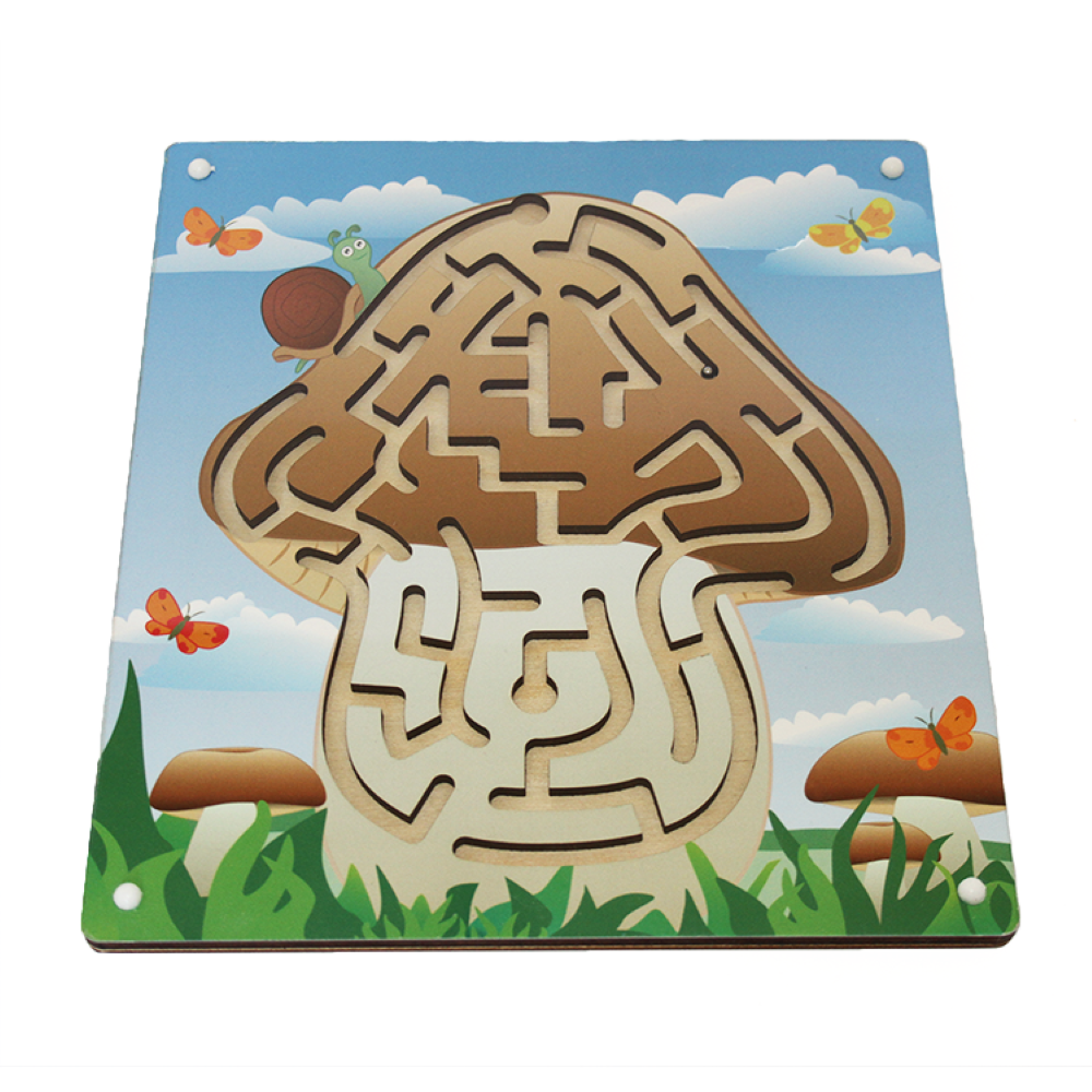 Fofa - Wooden Toy Maze Puzzle With A Small Ball - Mushroom