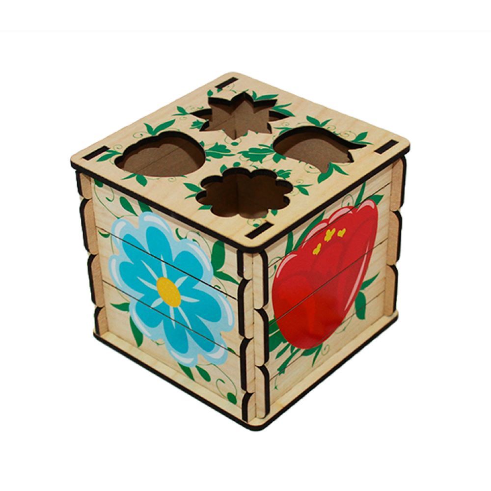 Fofa - Shapes Sorter Cube Wooden Toy Puzzle