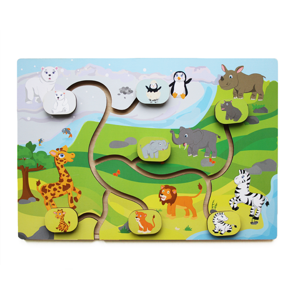 Fofa - Wooden Maze Puzzle - Animals