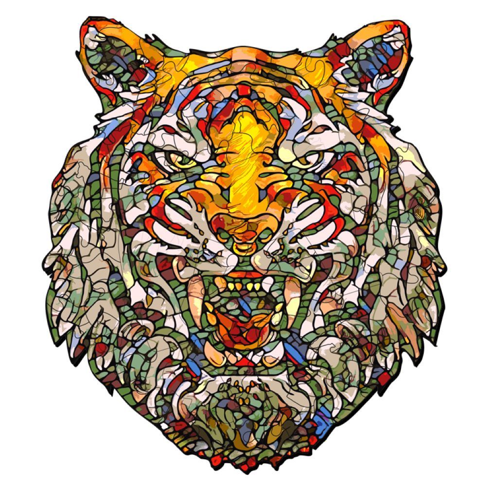 Fofa - Colorful Wooden Terrible Tiger Toy Puzzle