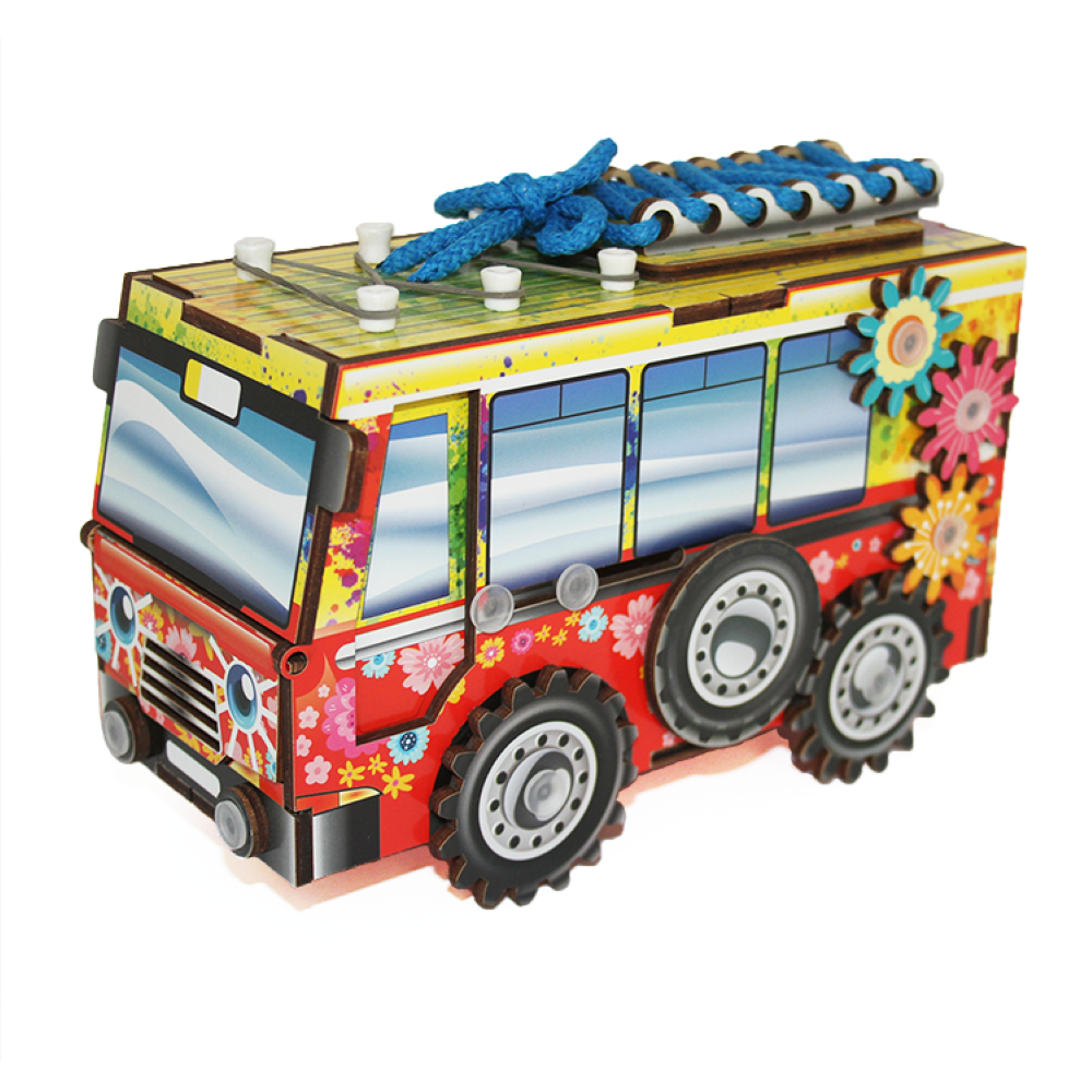 Fofa - Wooden Toy Educational Board Busy Bus