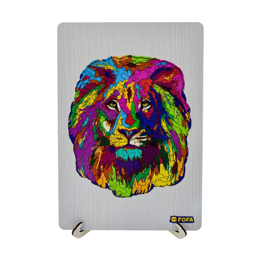 Fofa - Wooden Toy Puzzle Colorful In A Frame - Lion