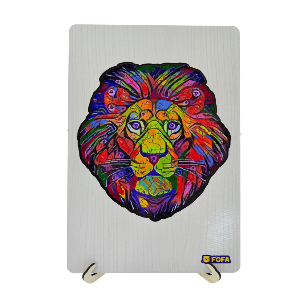 Fofa - The Colorful Lion King In A Wooden Frame Toy Puzzle